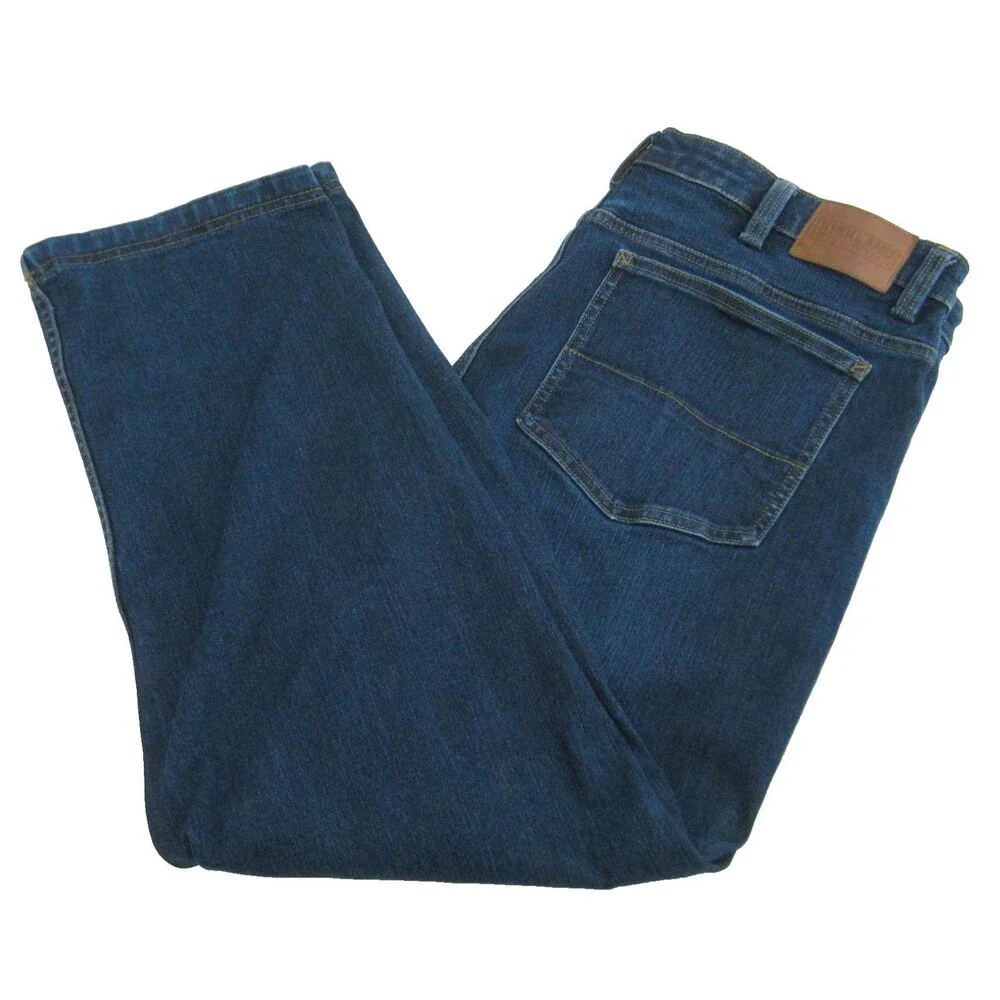 Kirkland Jeans Mens 38x30 Blue Denim Pants 5 Pockets Zipper Fly Straight Fit